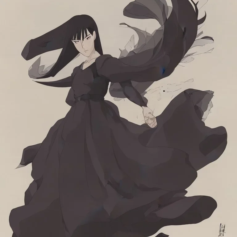 dark elegant dress shadow woman, powerful, creepy, matter, majestic, flow, illustration, concept art, by Greg Rutkowski, Sung Choi, Mitchell Mohrhauser, Maciej Kuciara, Johnson Ting