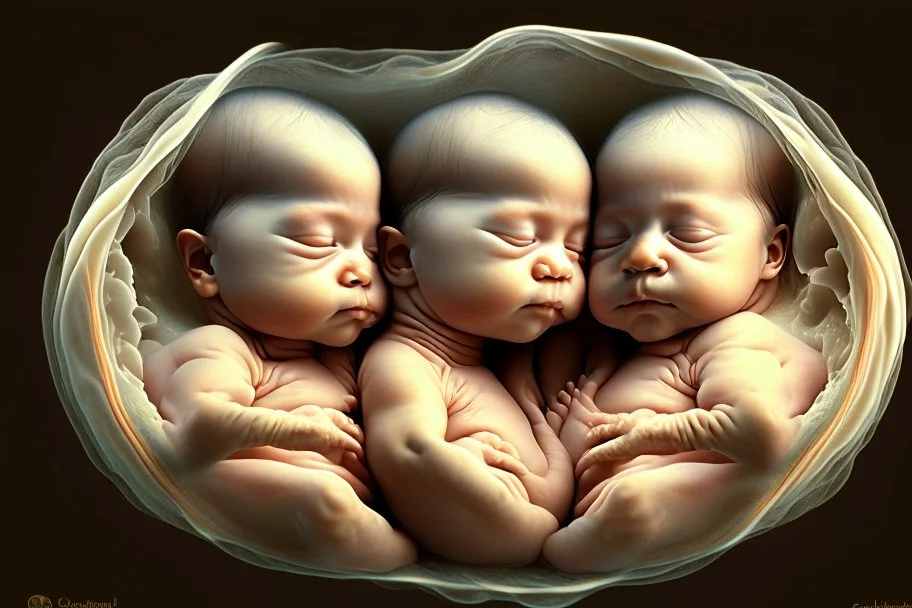 Two twin babies in the womb