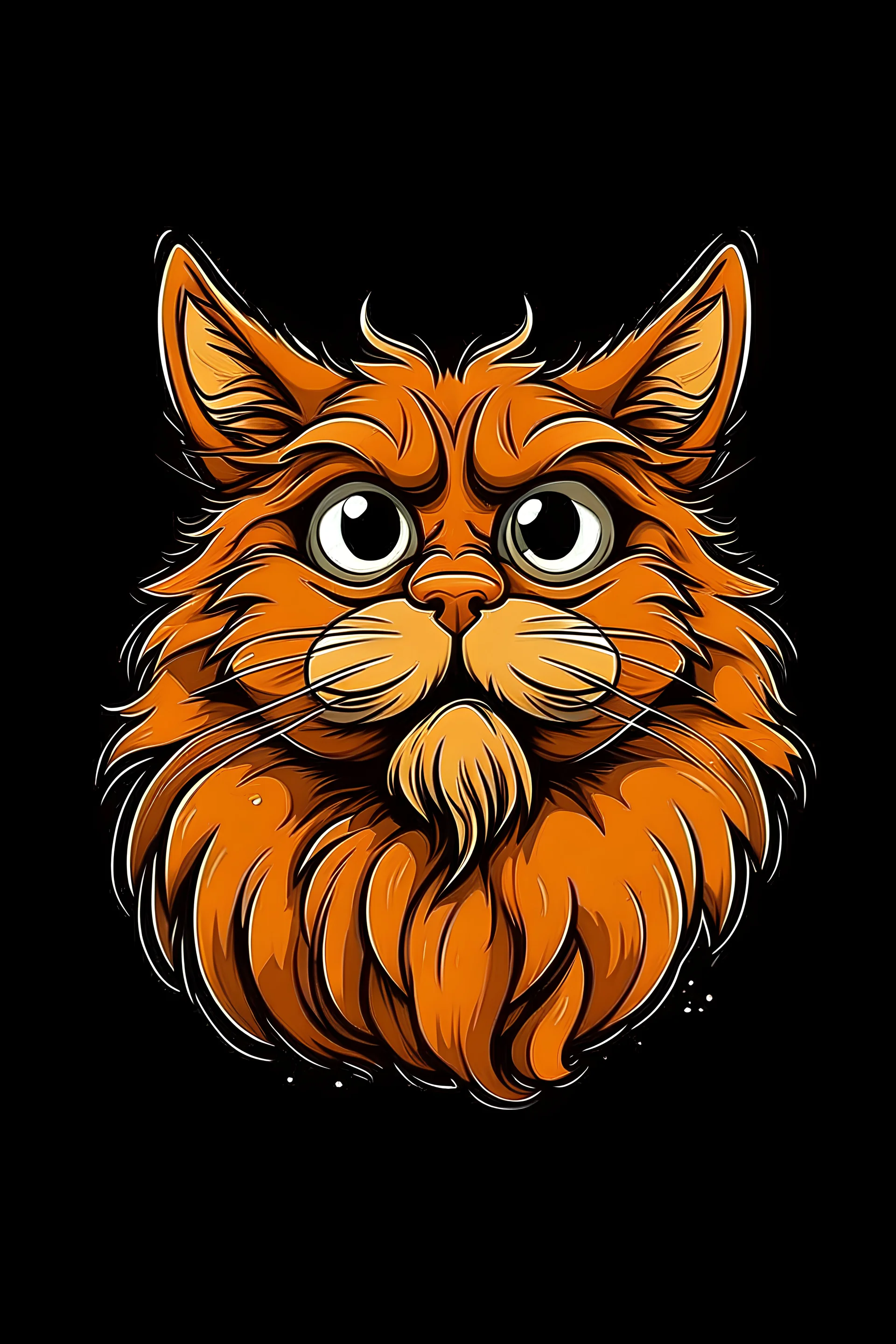 confused maincoon cat orange cartoon