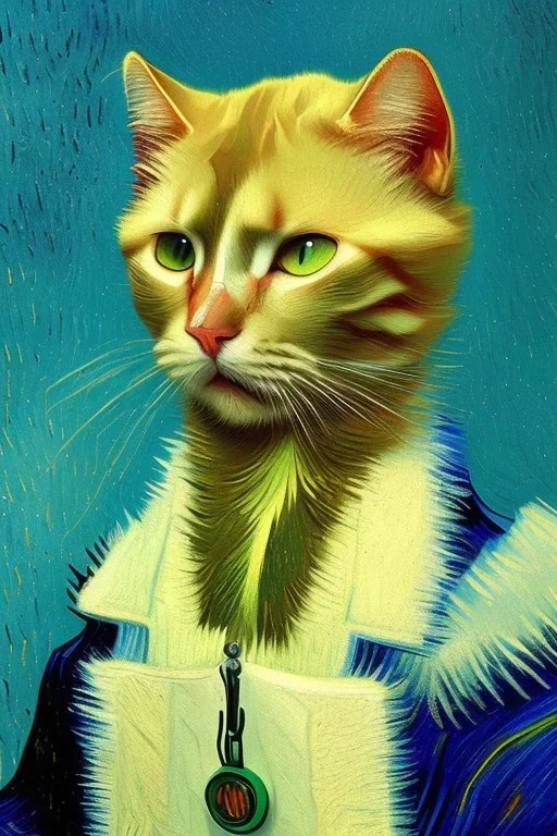 Portrait of a cat by Van Gogh