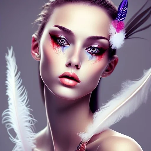 beautiful women with feathers