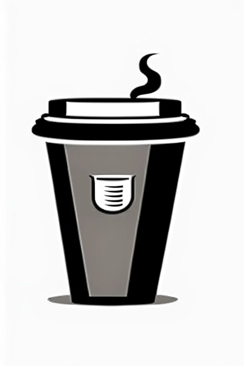 black and white coffee cup logo minimalist