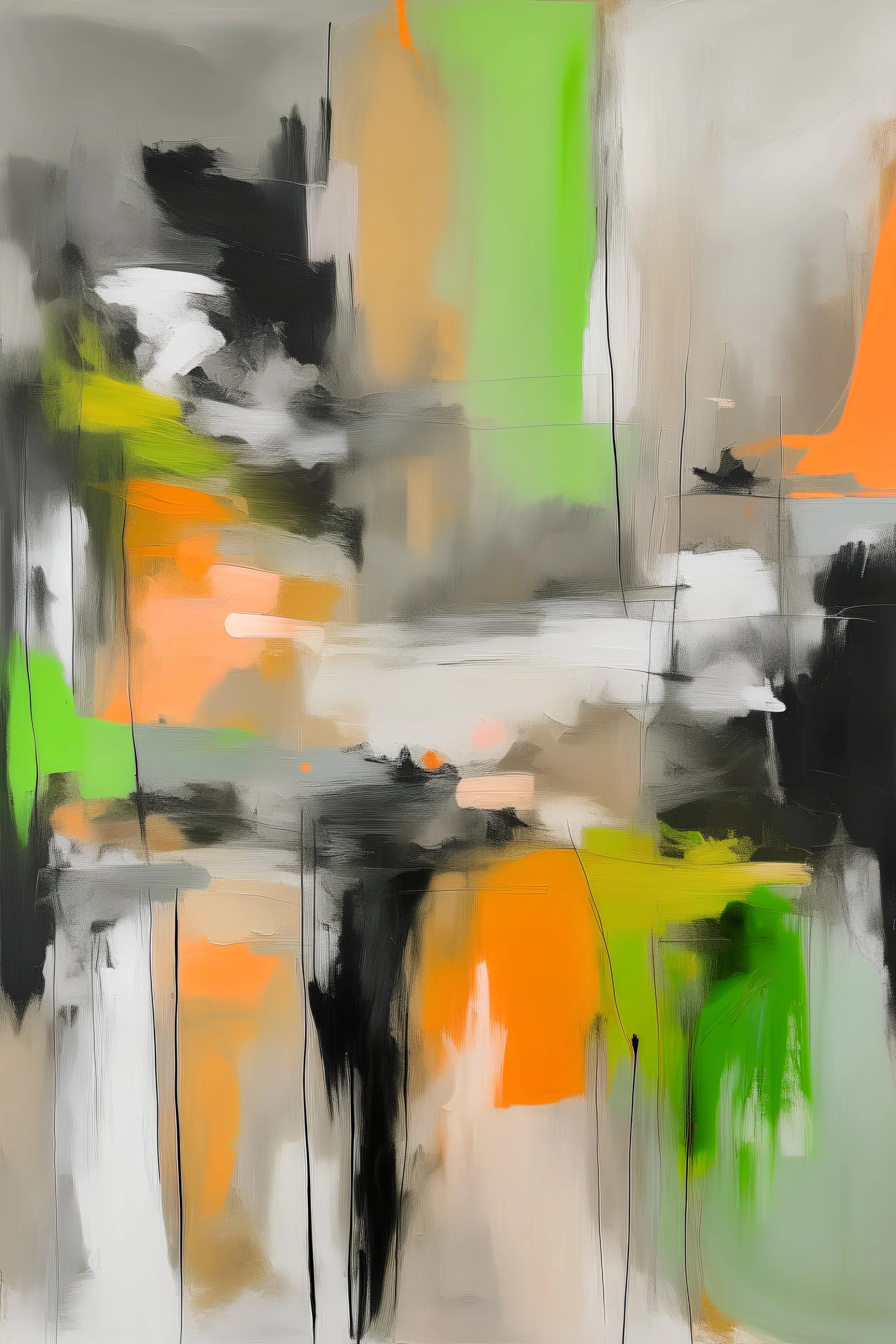 abstract oil painting in dull colours
