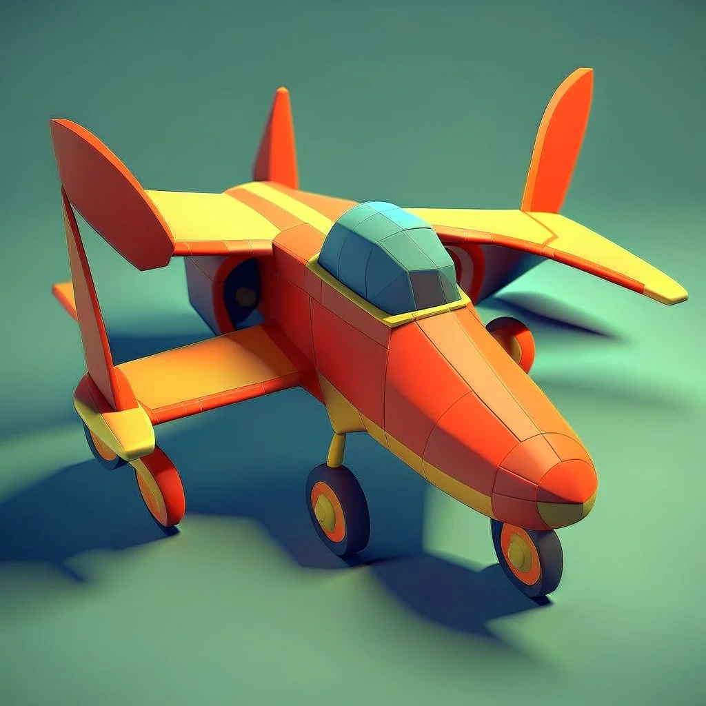 plane stylized 3d