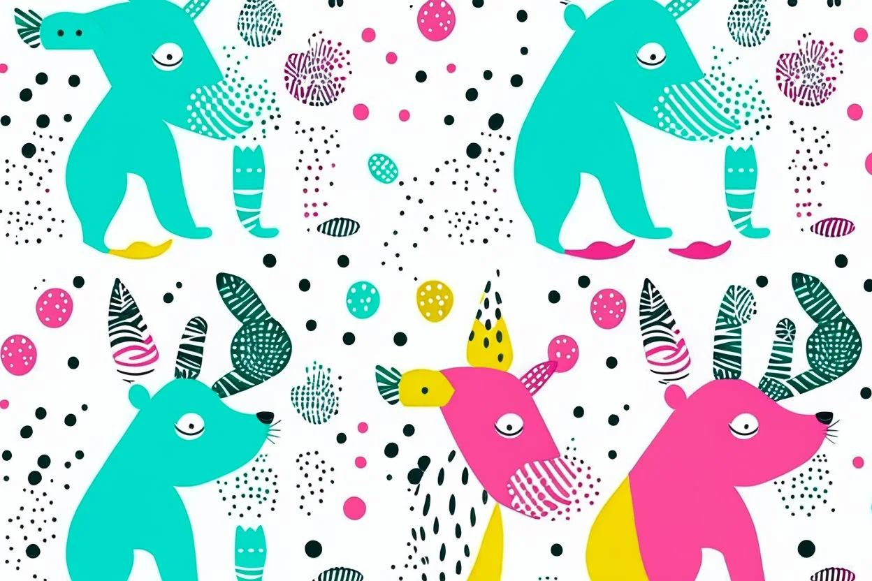 cool fundesign party animal theme simple 3 colours