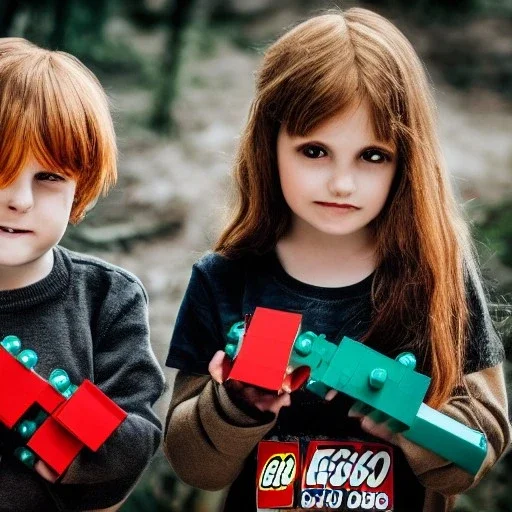  creepy photo of unusual children with lego