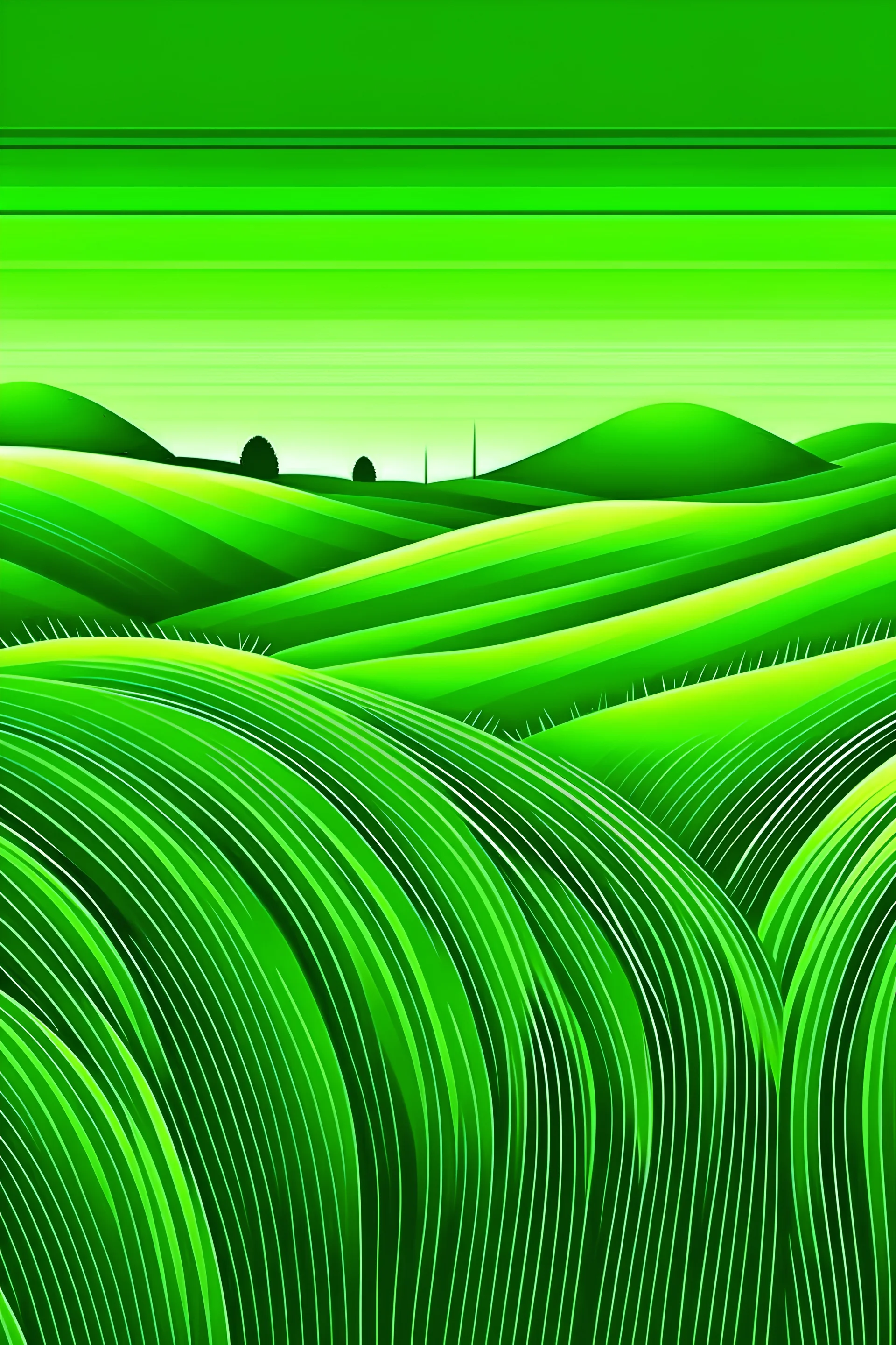 green grain landscape poster