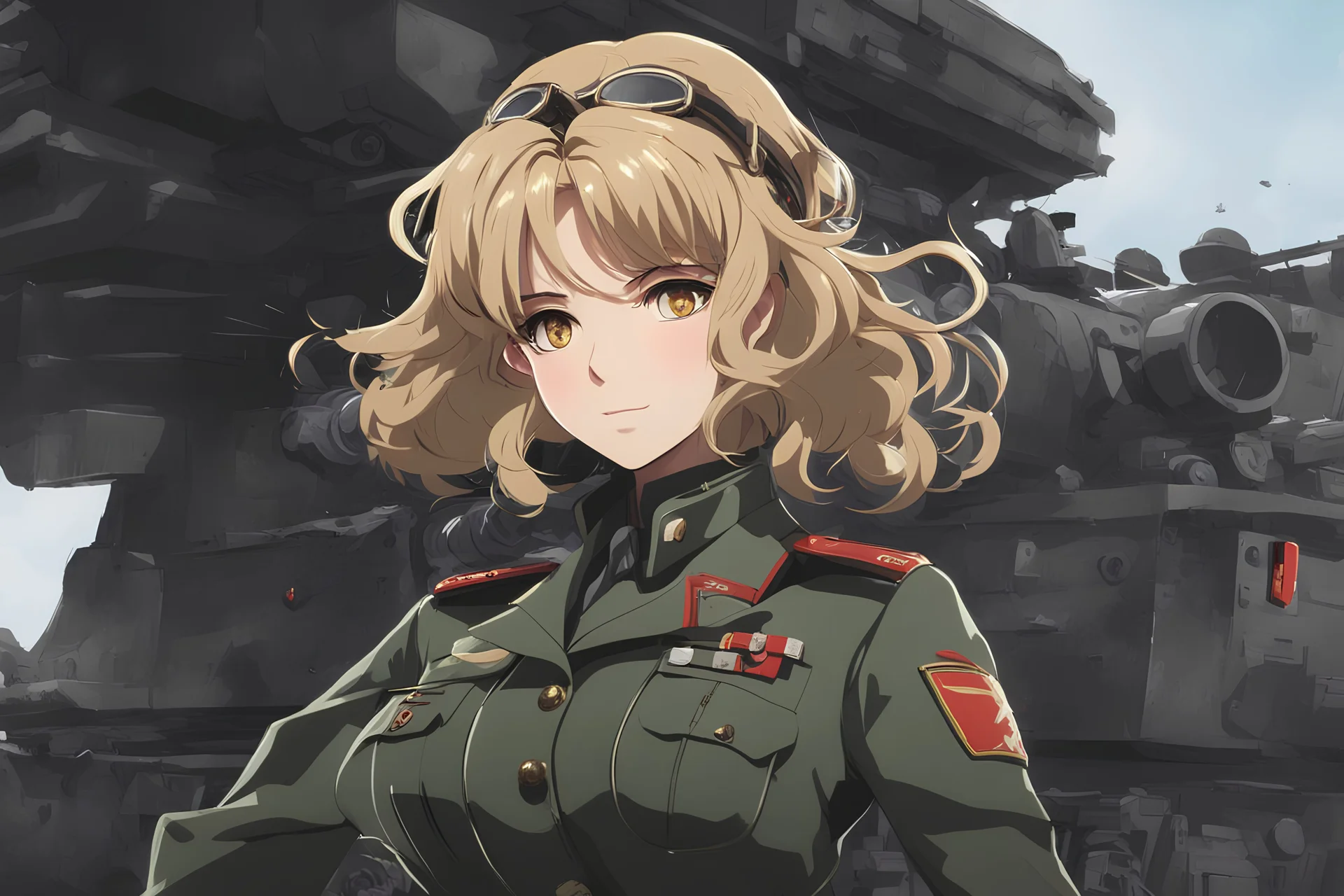 Tanya in youjo senki war artstyle, evil smile girl them, neon effect, war, very close picture, fire, apocalypse, intricate details, highly detailed, high details, detailed portrait, masterpiece,ultra detailed, ultra quality