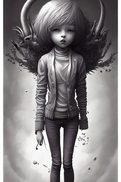 girl, purple tones, high light, Style John Kenn Mortensen,