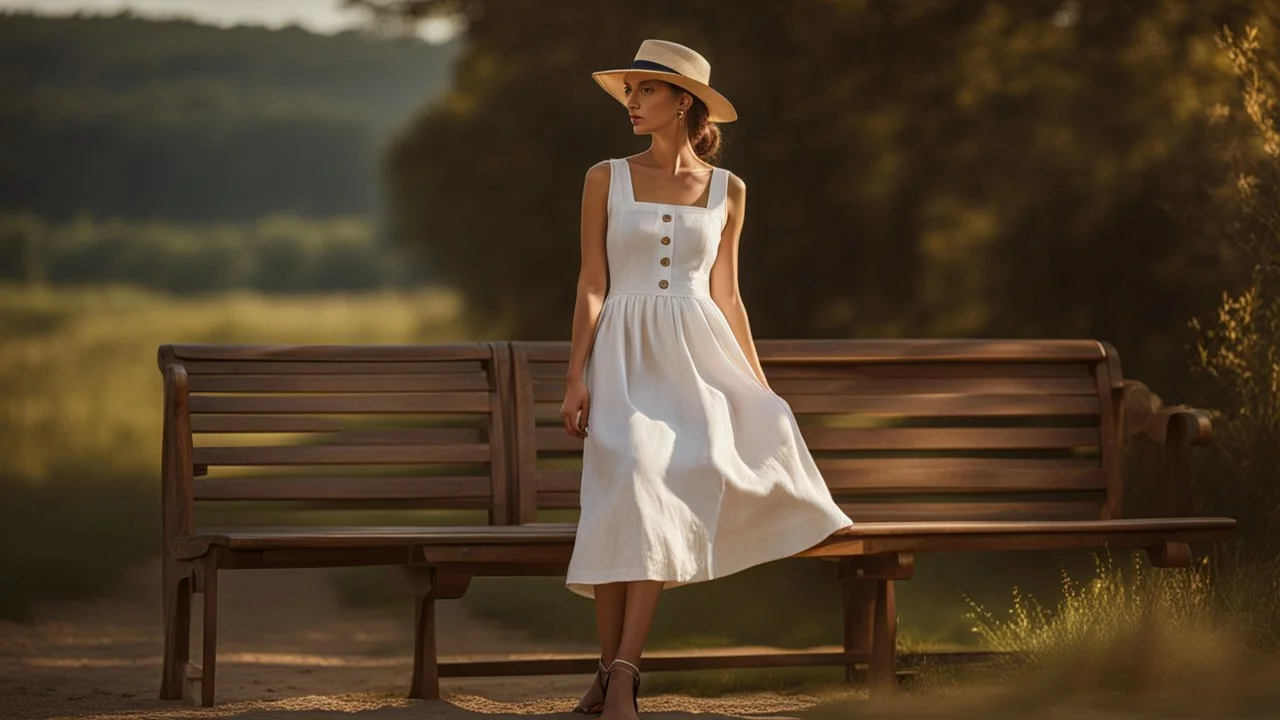 (masterpiece, best quality, 8k, RAW photo, beautiful and aesthetic:1.2), complex detail, Indirect light, photorealistic, full body, Button-down linen sundress with a square neckline, <lora:SClus_001-03:1>Train women , sitting chair under skirt,