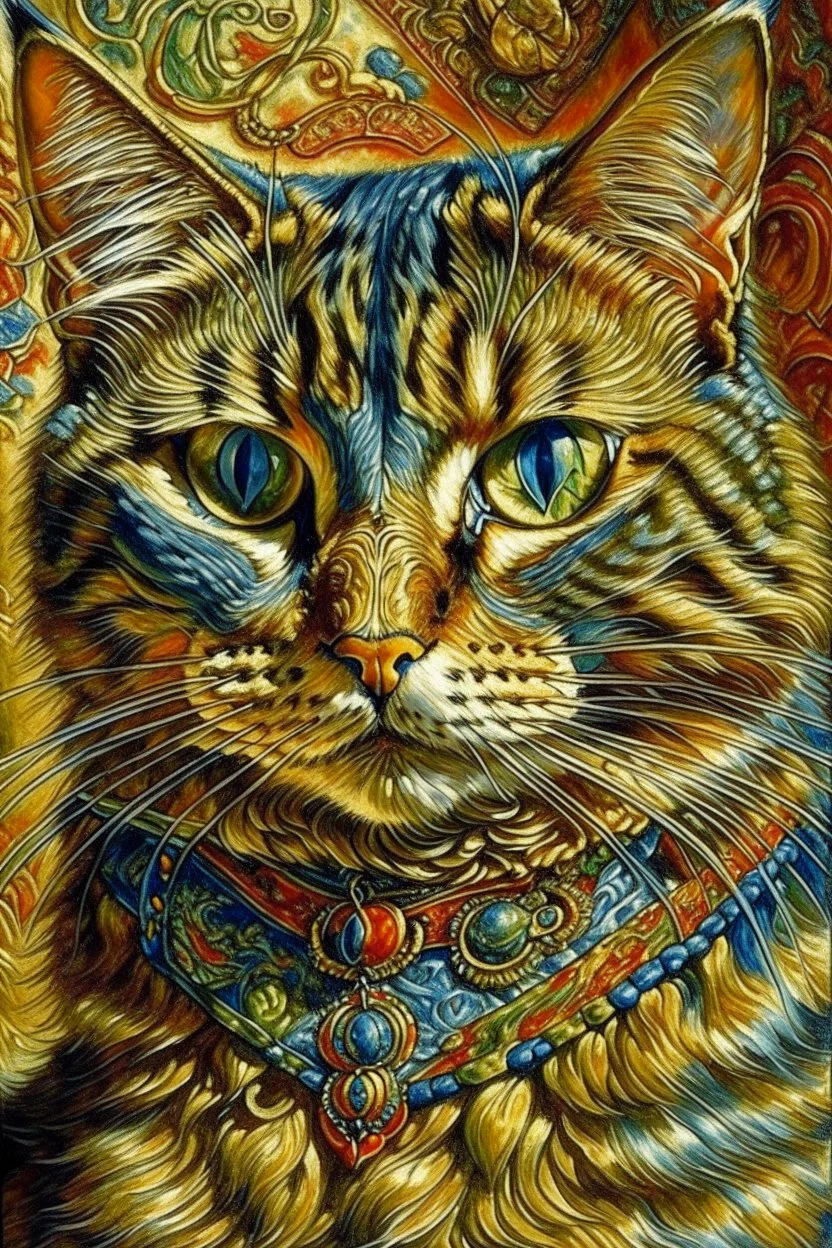 Portrait of a cat by Louis wain