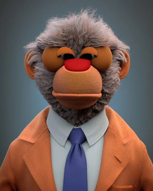 Waist up Portrait, joe biden muppet, Sesame Street style, retro style, photo studio, unreal engine 5, god lights, ray tracing, RTX, lumen lighting, ultra detail, volumetric lighting, 3d.