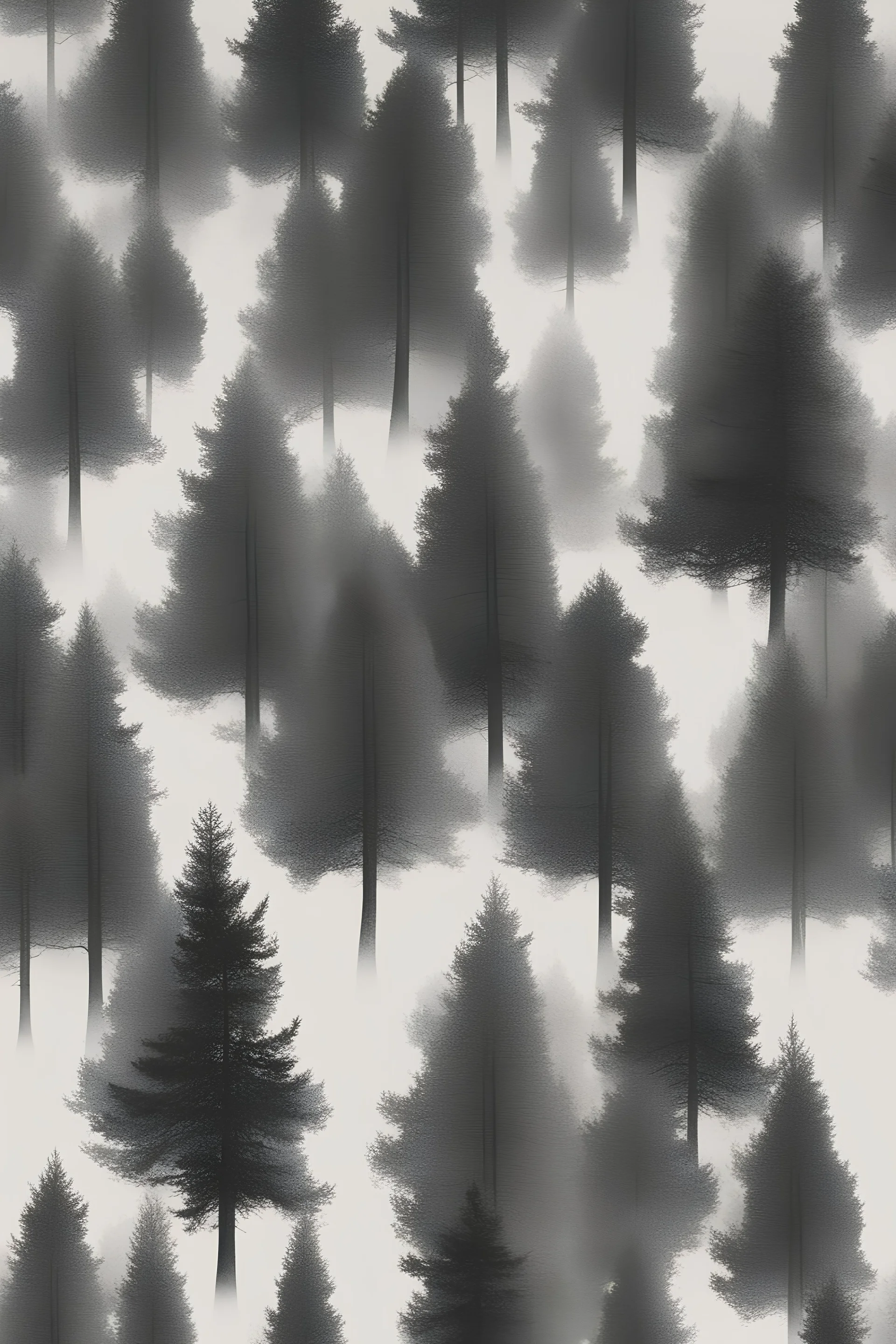 pine tree forest horizon haze