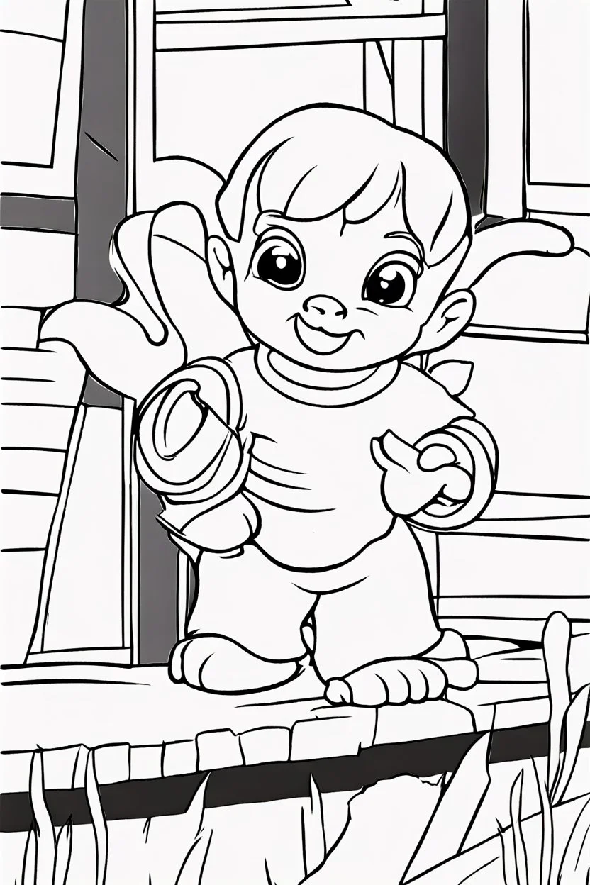 coloring page for kids, PIC, thick outline, low details, no shading, no color