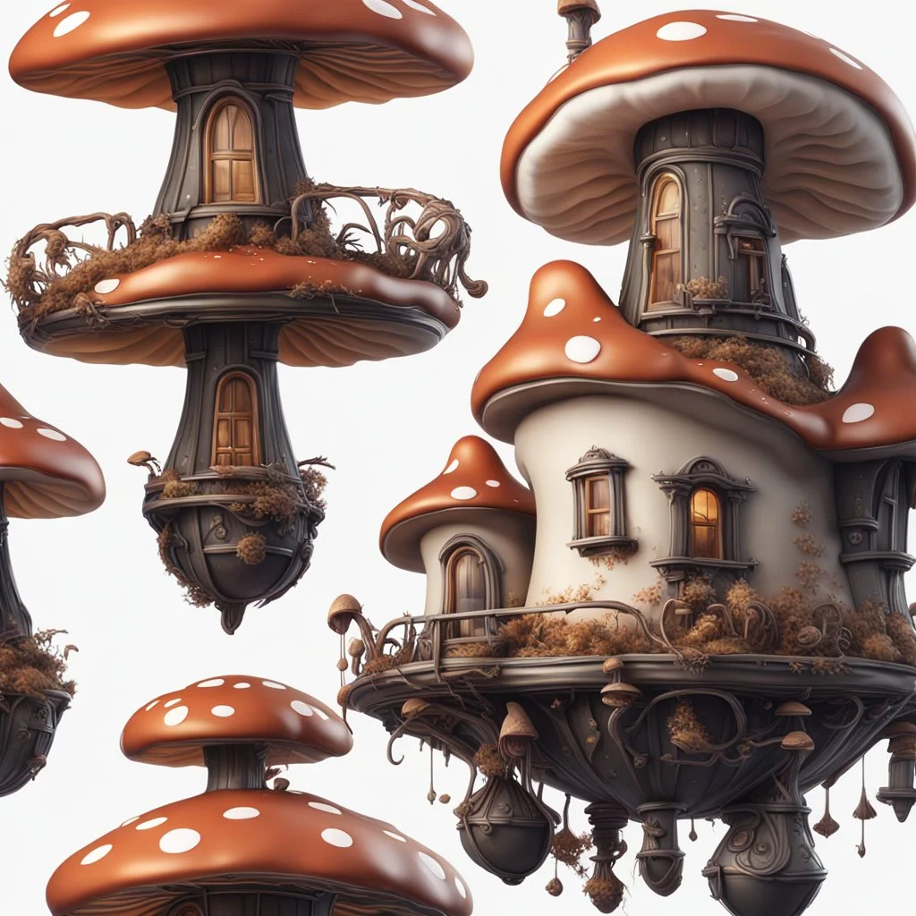 A funny floating mushroom house in space. warm neutral colors, black, Detailed gloss Painting, rich color, fantastical, intricate detail, splash screen, hyperdetailed, insane depth, concept art, 8k resolution, trending on Artstation, Unreal Engine 5, color depth, dynamic lighting, splash art, dramatic, masterpiece, excellent quality beautiful Fun Imaginative, unique, great composition