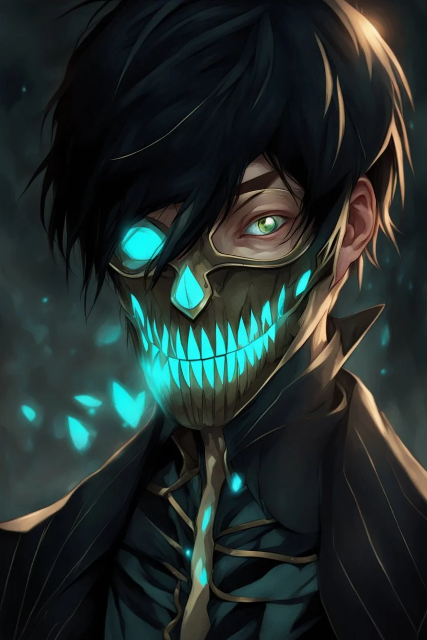 fantasy art, young male, elf, noble, mask, pale skin color