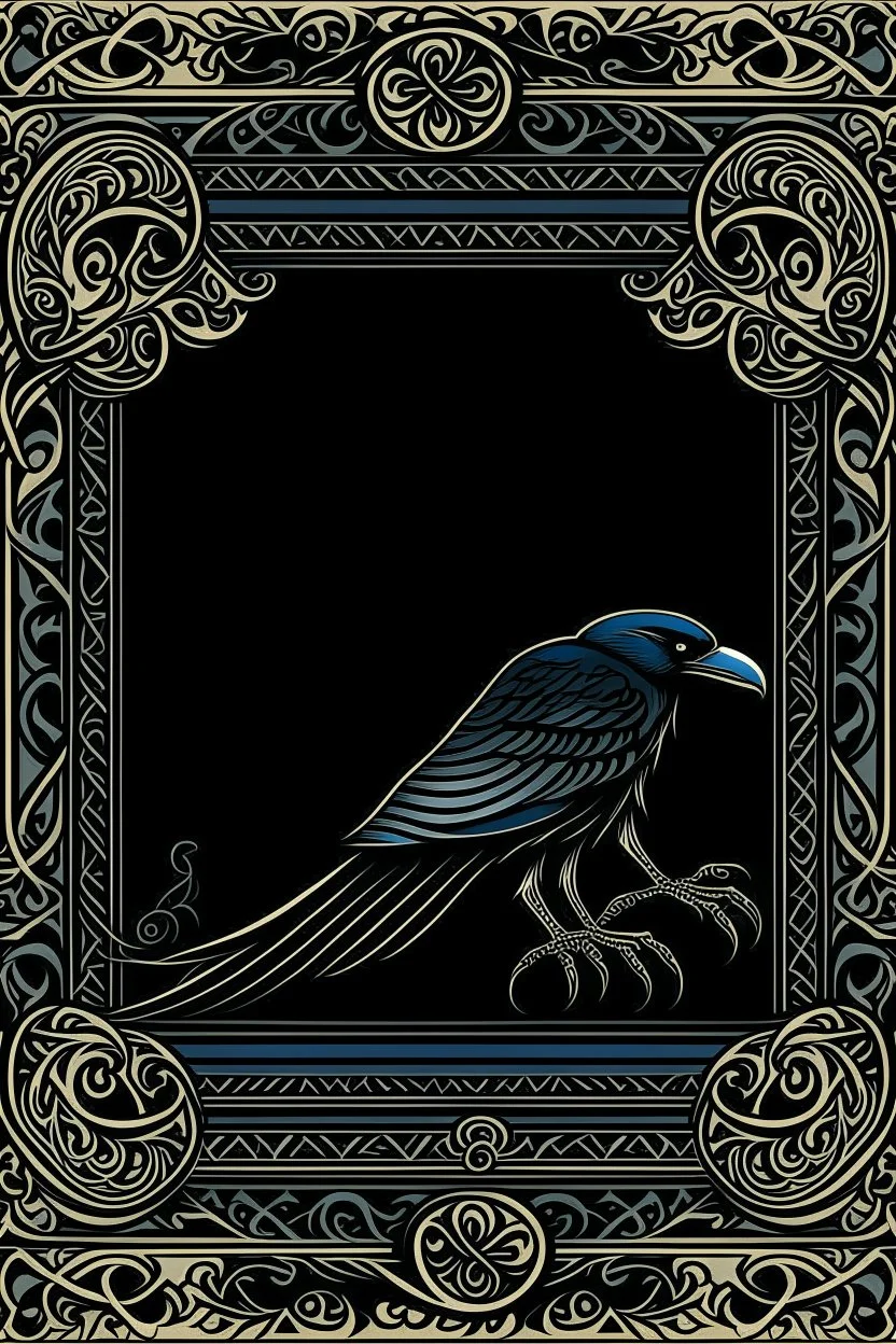 Celtic knot raven border