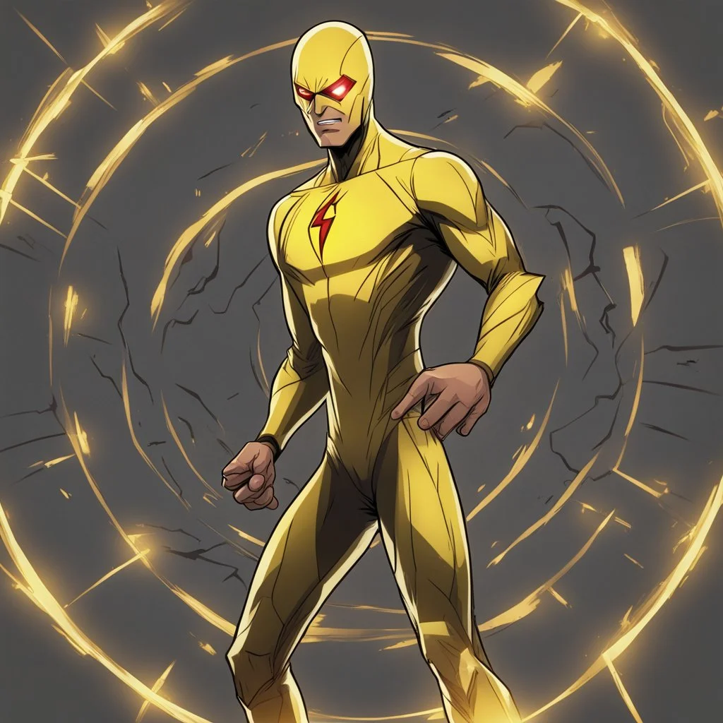 reverse flash inside a golden cirkle animated