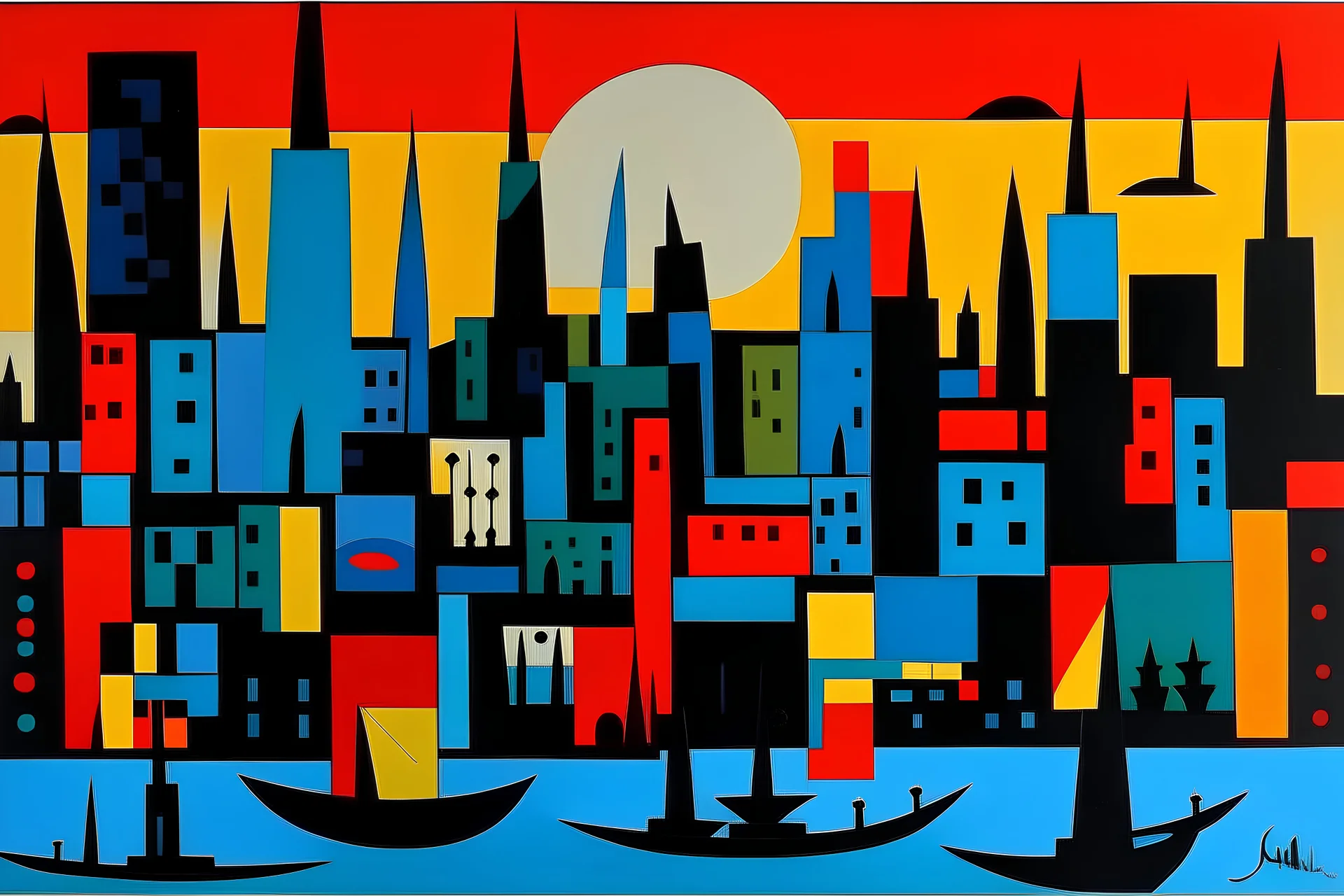 Twilight city painted by Stuart Davis