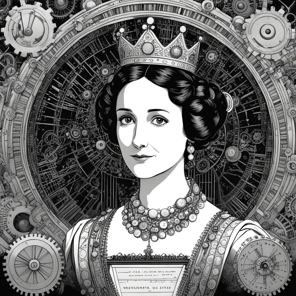 Ada Lovelace rules as the queen of mechanical computer programming, her domain filled with whirring gears and intricate formulas. With unmatched genius, she orchestrates a symphony of machinery and mathematics, transforming machines into instruments of endless possibility. Ada's mastery is a testament to her intellect and creativity, captivating all who witness her work.