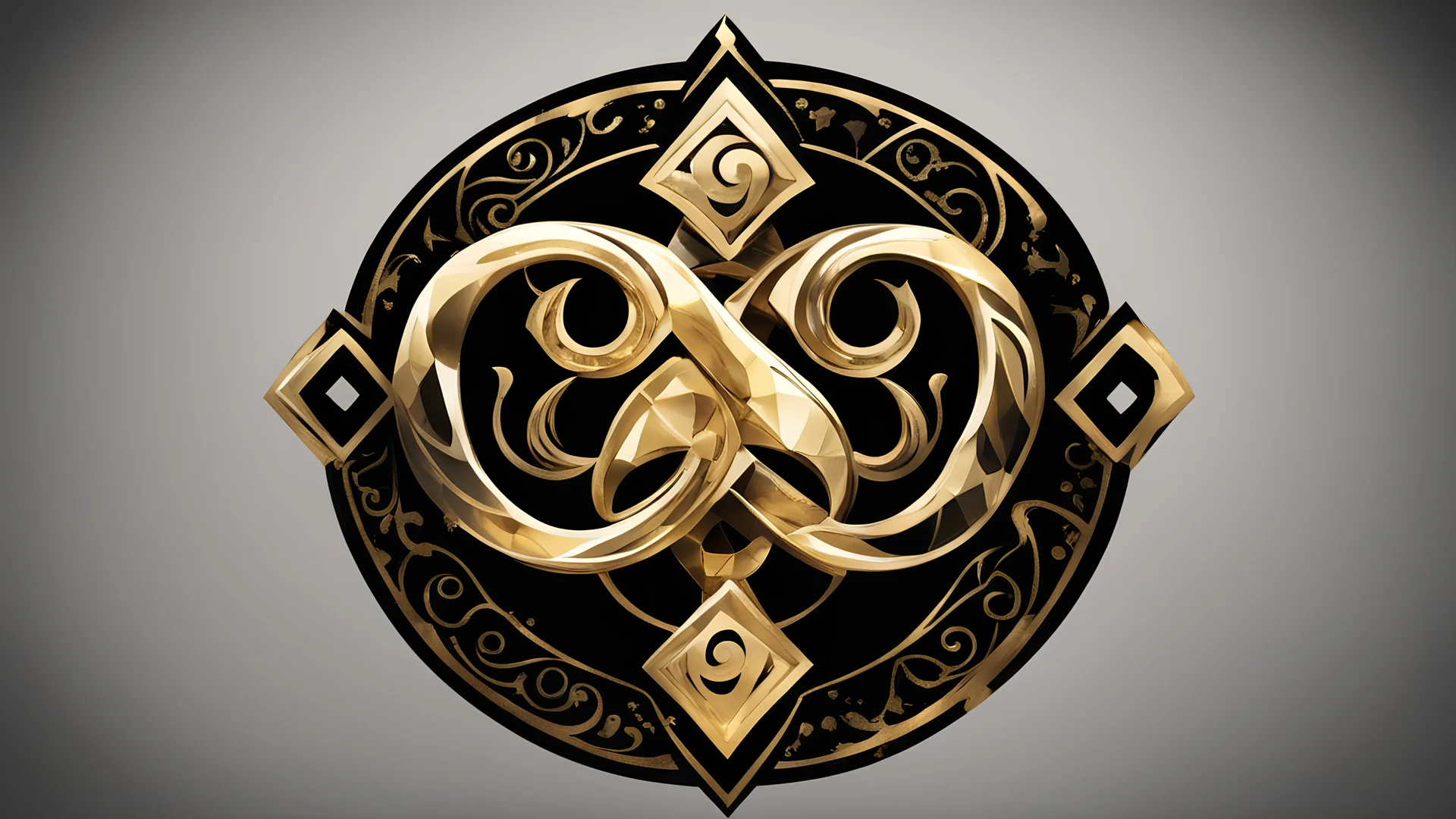 Goddess, triskelion, bold, diamond, black, gold, kinky, mysterious, stunning, sexy, logo