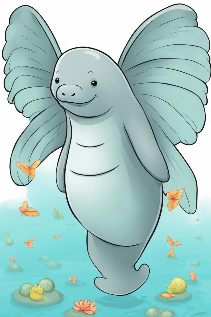 a manatee with wings