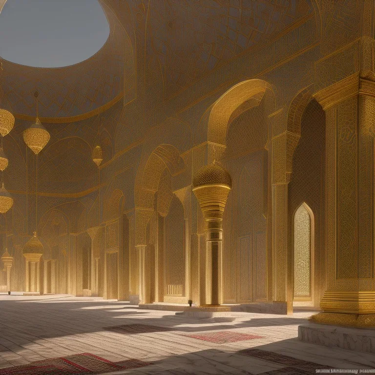 Paradise, a mosque, an Islamic city, realistic, Quran, outside view, and cinematic license.