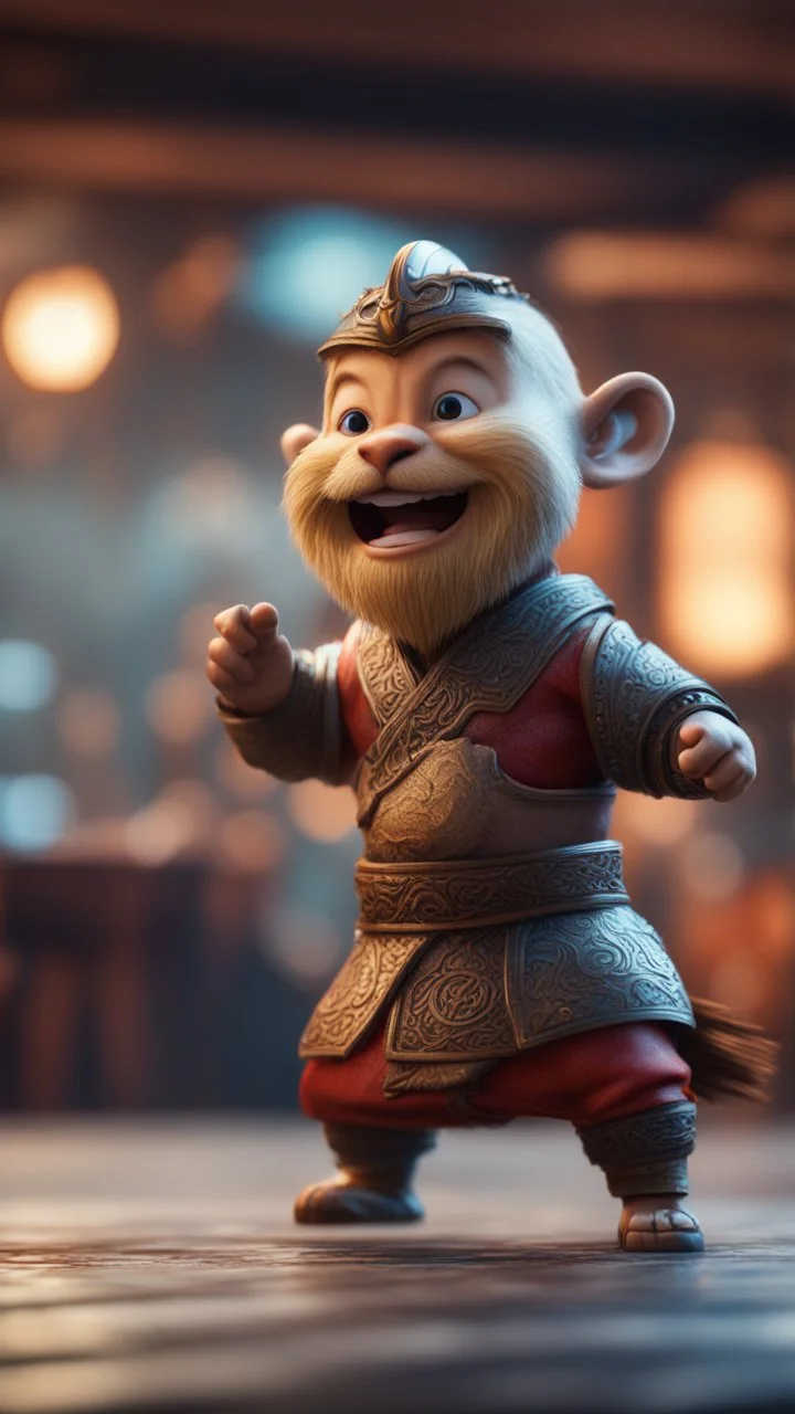 viking kung fu munk karaoke,bokeh like f/0.8, tilt-shift lens 8k, high detail, smooth render, down-light, unreal engine, prize winning