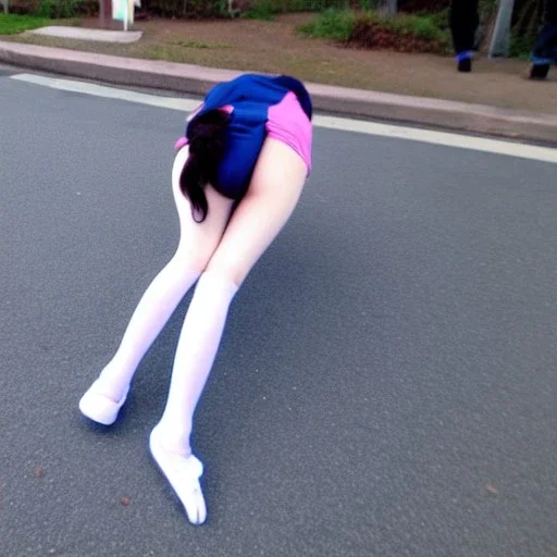 Anime girl doing a split