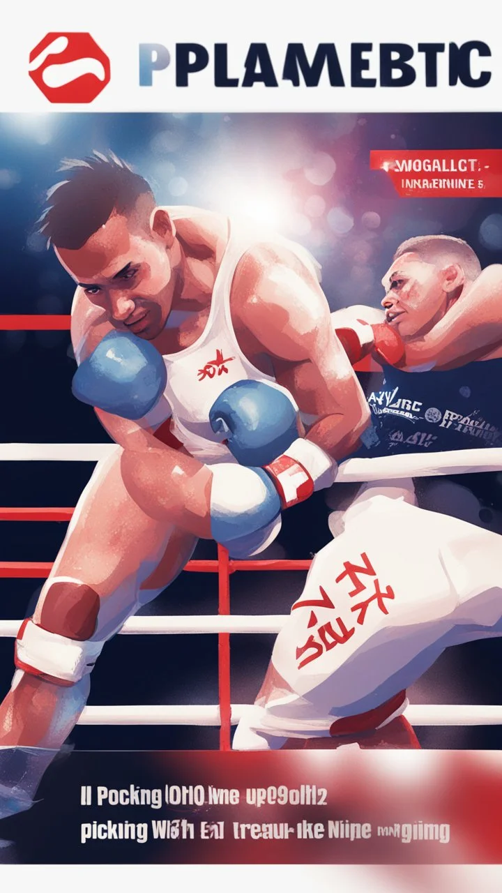 paralympics, knock out in the ring, picking up body, in spotlight, magazine cover illustration with spray paint, signed, bokeh like, down-light, unreal engine, prize winning