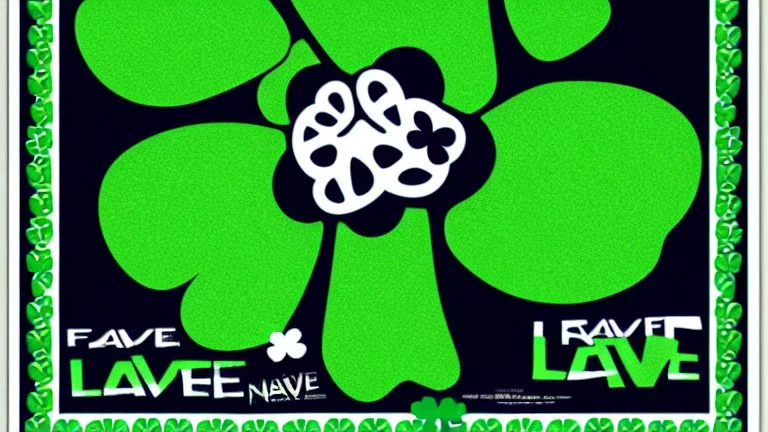 rave poster with Four-leaf clover