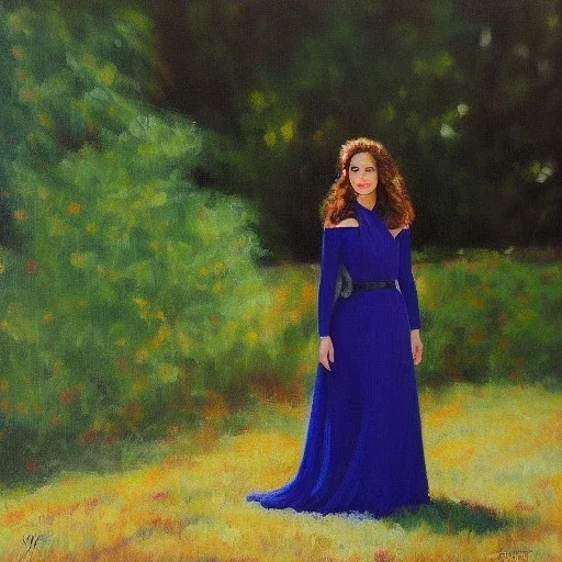 Full body portrait, painting, medium shot lady, style of Ed Tadiello