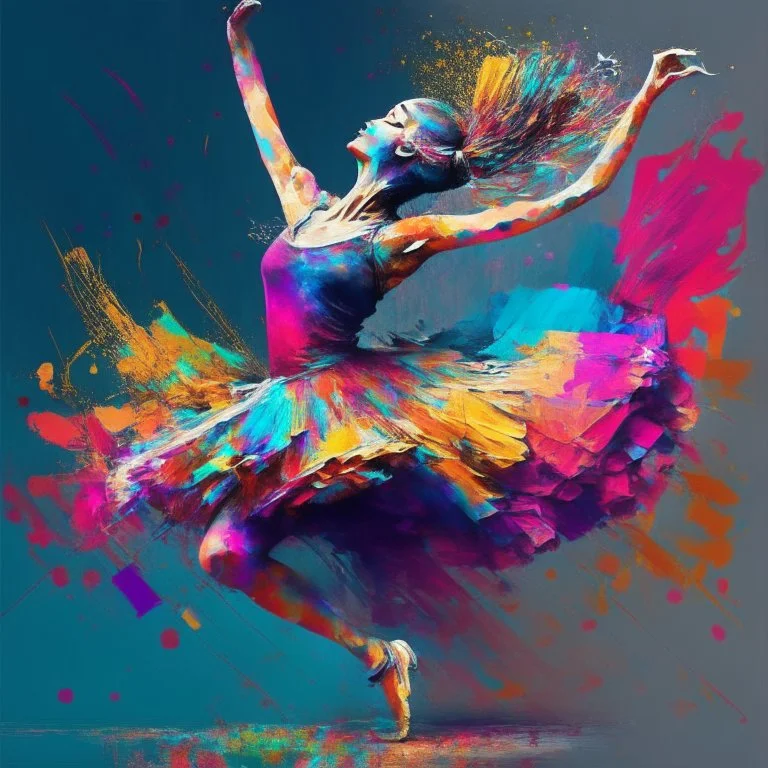 Revolution, dream of freedom, hope, colorful dancer, woman, digital art