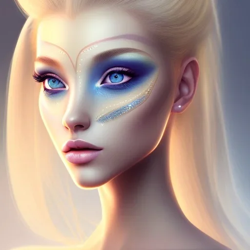 Beautiful Blonde girl Wearing make up avatar pandora