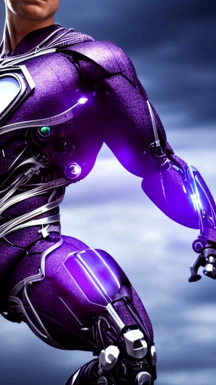 cyborg super man nion purple Suspicion interested in-depth details HD 4K 8K