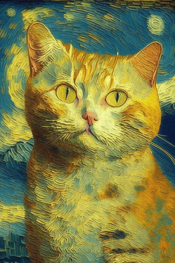 Portrait of a cat by Van Gogh