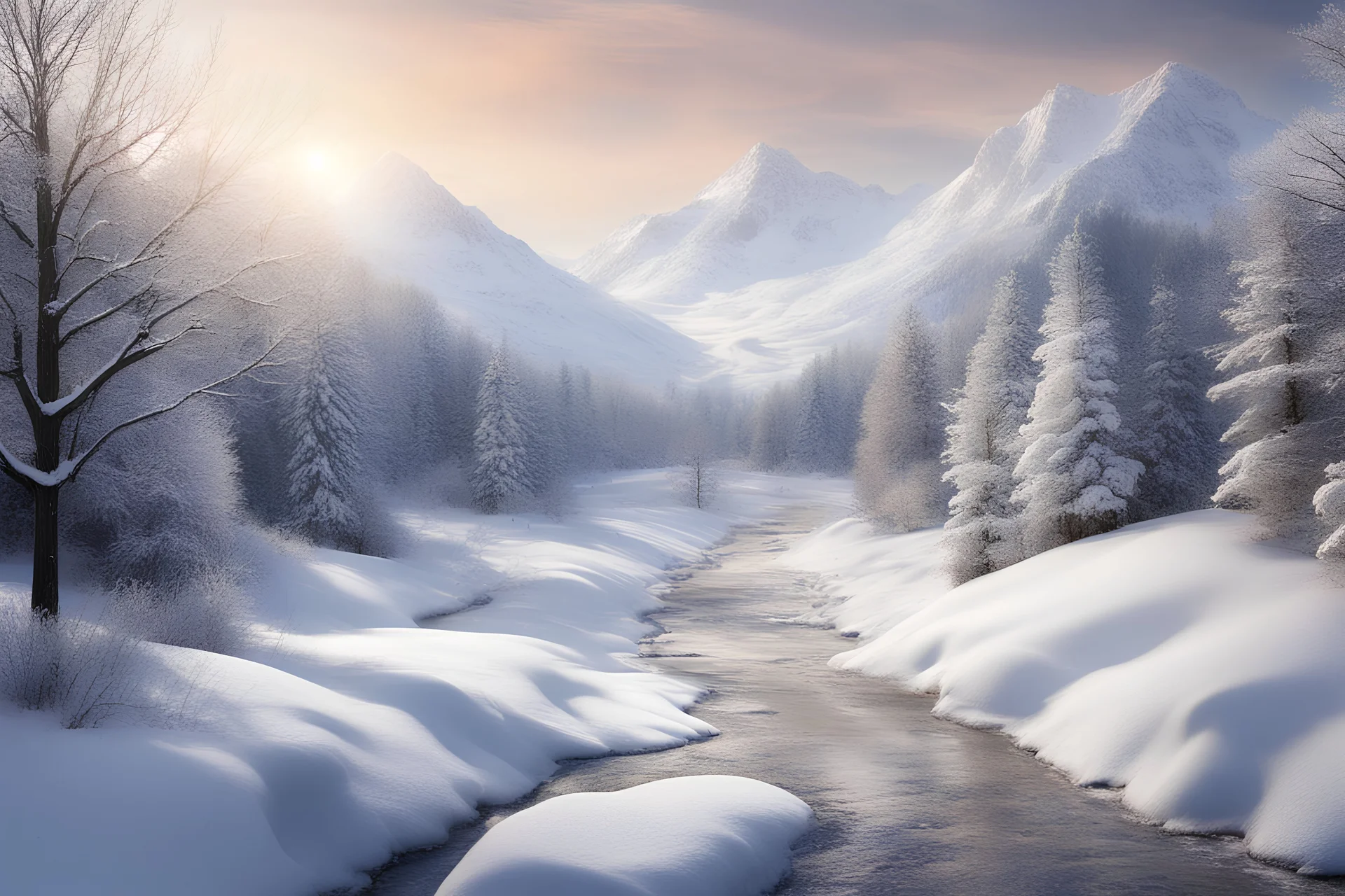 Create visual aids depicting real-life winter landscapes