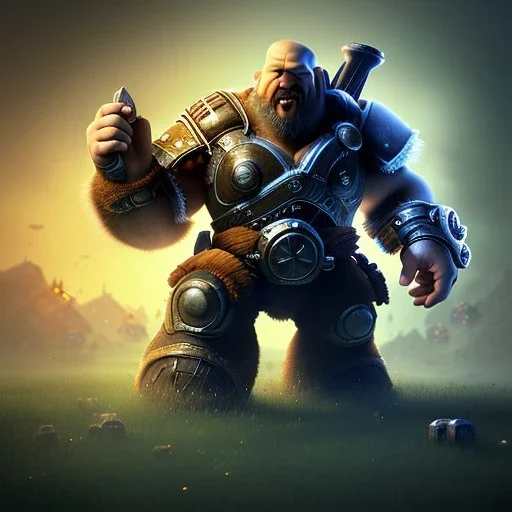 Clash of clans art style of a cute fat gears of war, full body, by mobeius, au naturel, hyper detailed, digital art, trending in artstation, cinematic lighting, studio quality, smooth render, unreal engine 5 rendered, octane rendered, art style by klimt and nixeu and ian sprigger and wlop and krenz cushart