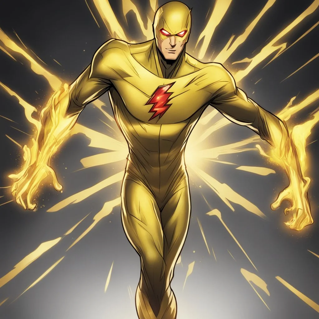 reverse flash animated inside a golden medalion