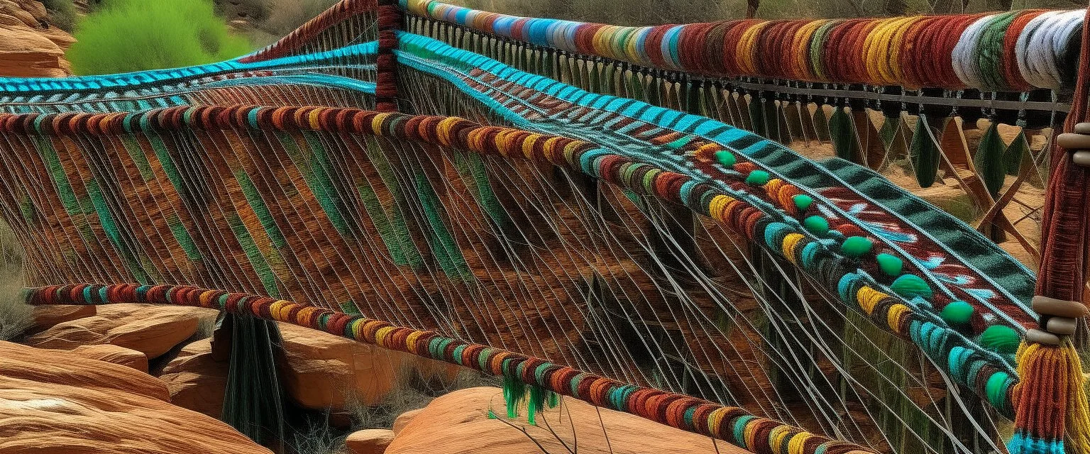 A bridge made out Navajo yarn