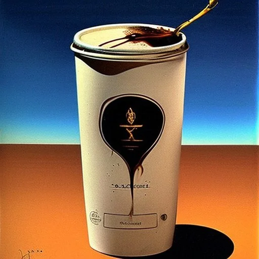 café pintado por dalí