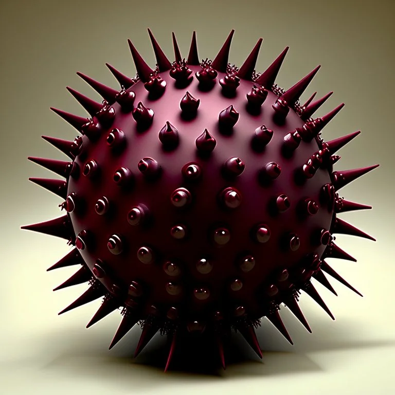 burgundy ball with major spikes