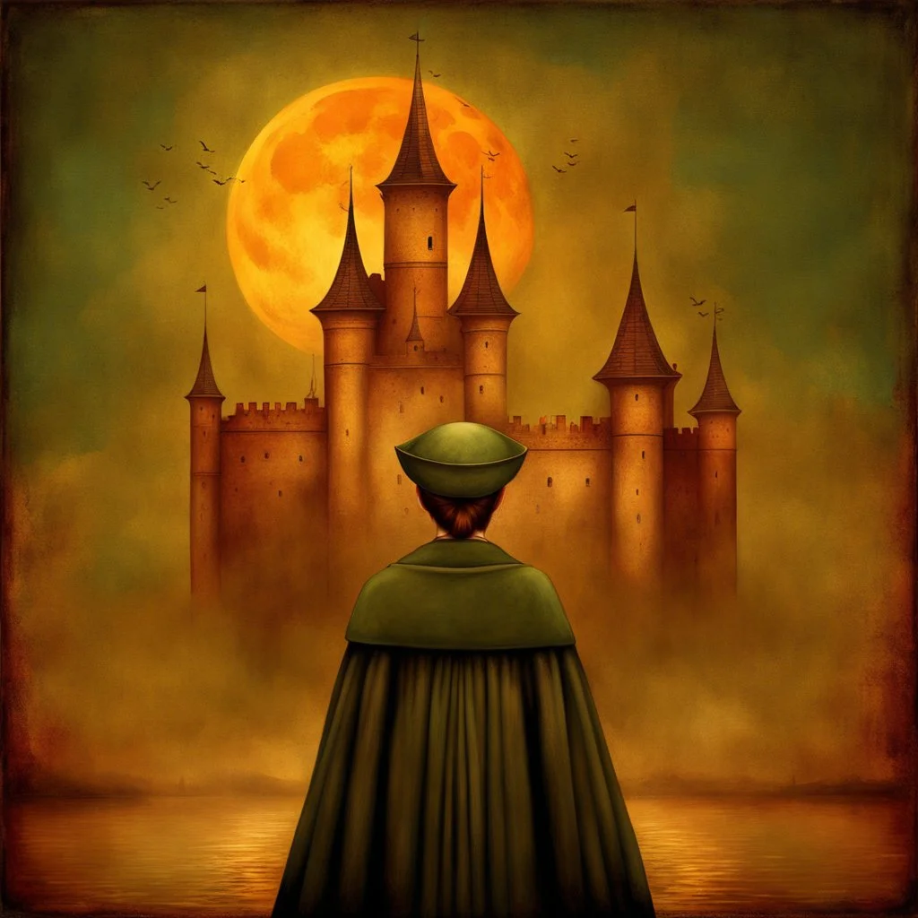 art by "Christian Schloe", painting, landscape , Feigned The Palace Beyond Good and Evil, at Dawn, Illustration, Hopeless, 70s Science Fiction, Provia, overly complex style