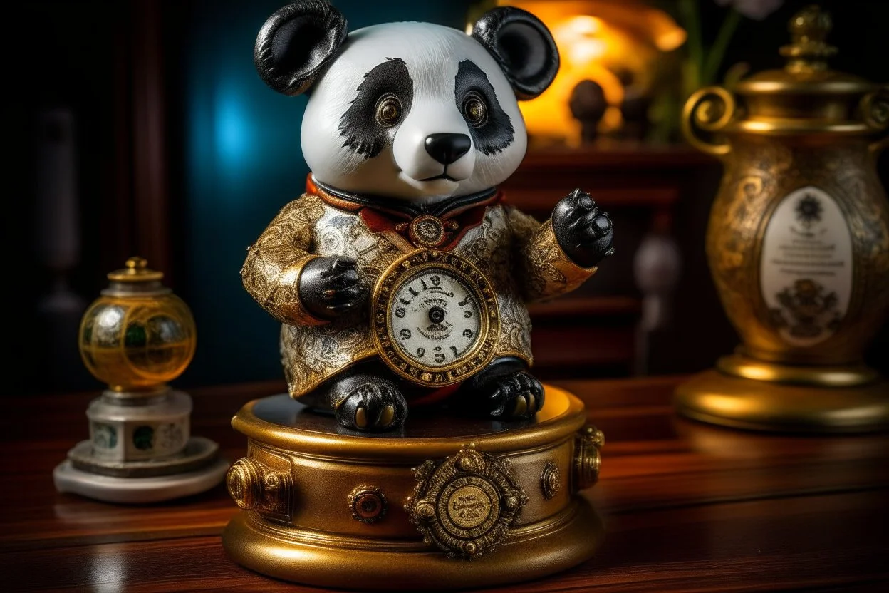 steampunk panda in moutai whiskey china design