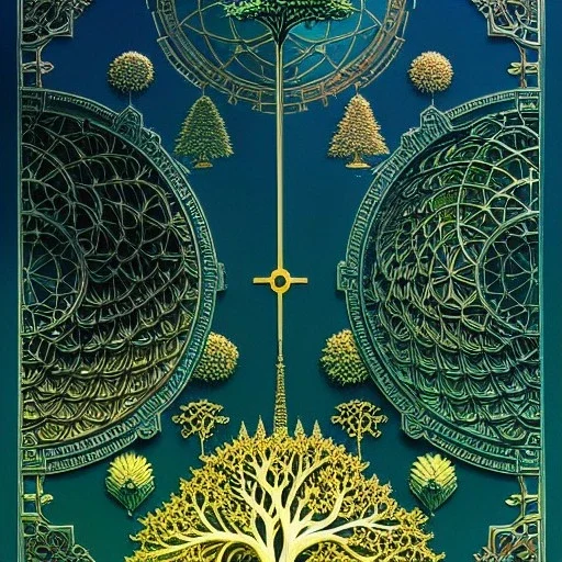 fullbody Drawing of 'sketch of the tree of knowledge of good and evil',intricate detail,andrea bonelli,Kilian Eng,Ohrai,evan lee,Aleksandr Sidelnikov,KyuYong Eom,three quarters frontal aerial view,toned colors,32k