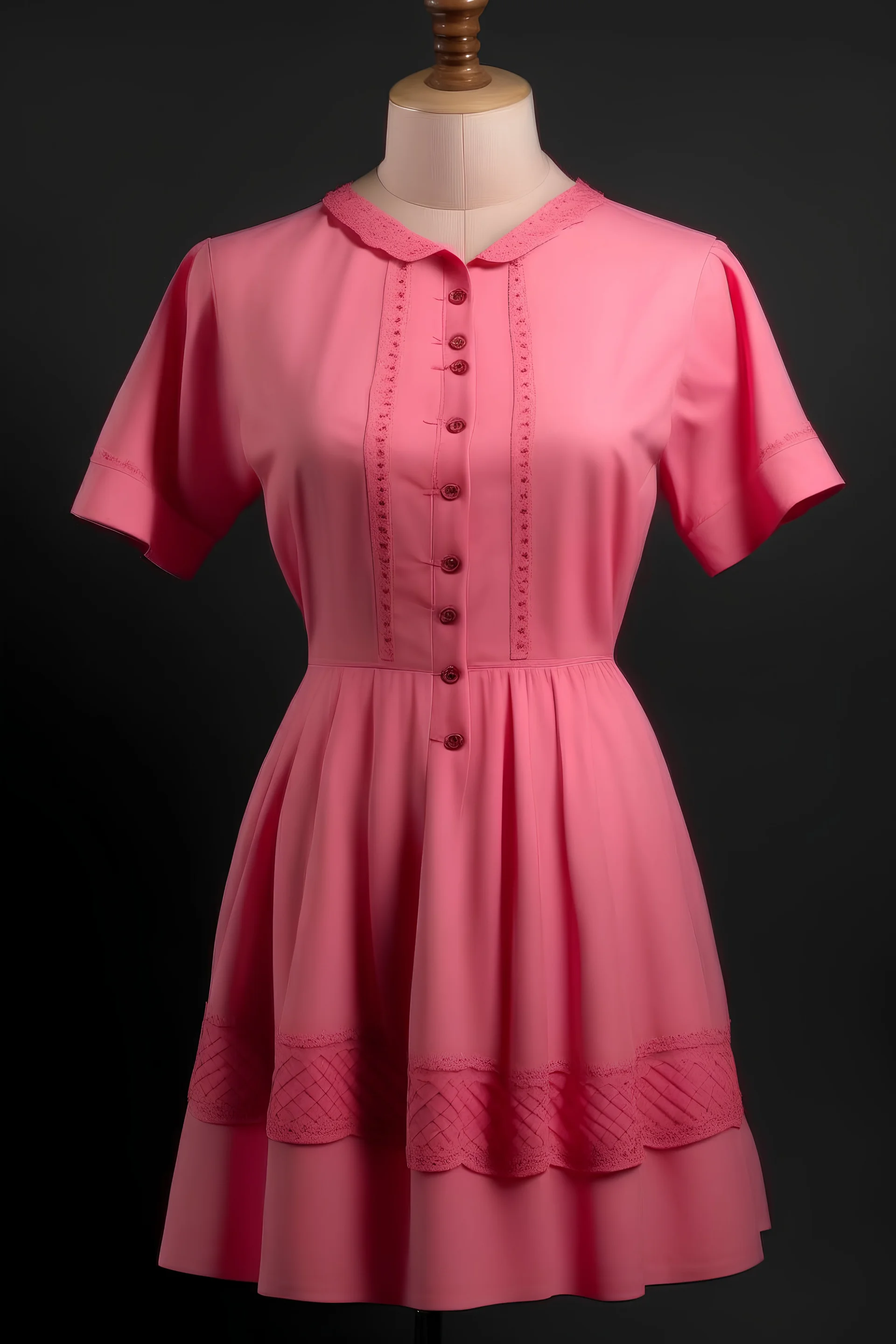 Woman's Punch stich style pink dress