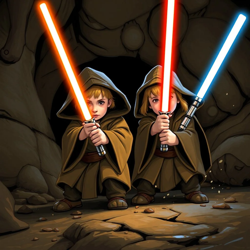 Hobbits with light sabers.