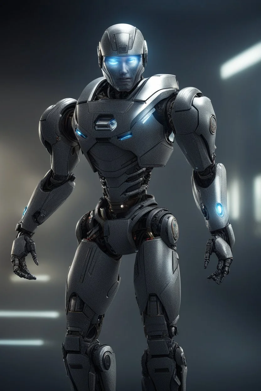 photorealistic soldier robot android cosmic star power magician