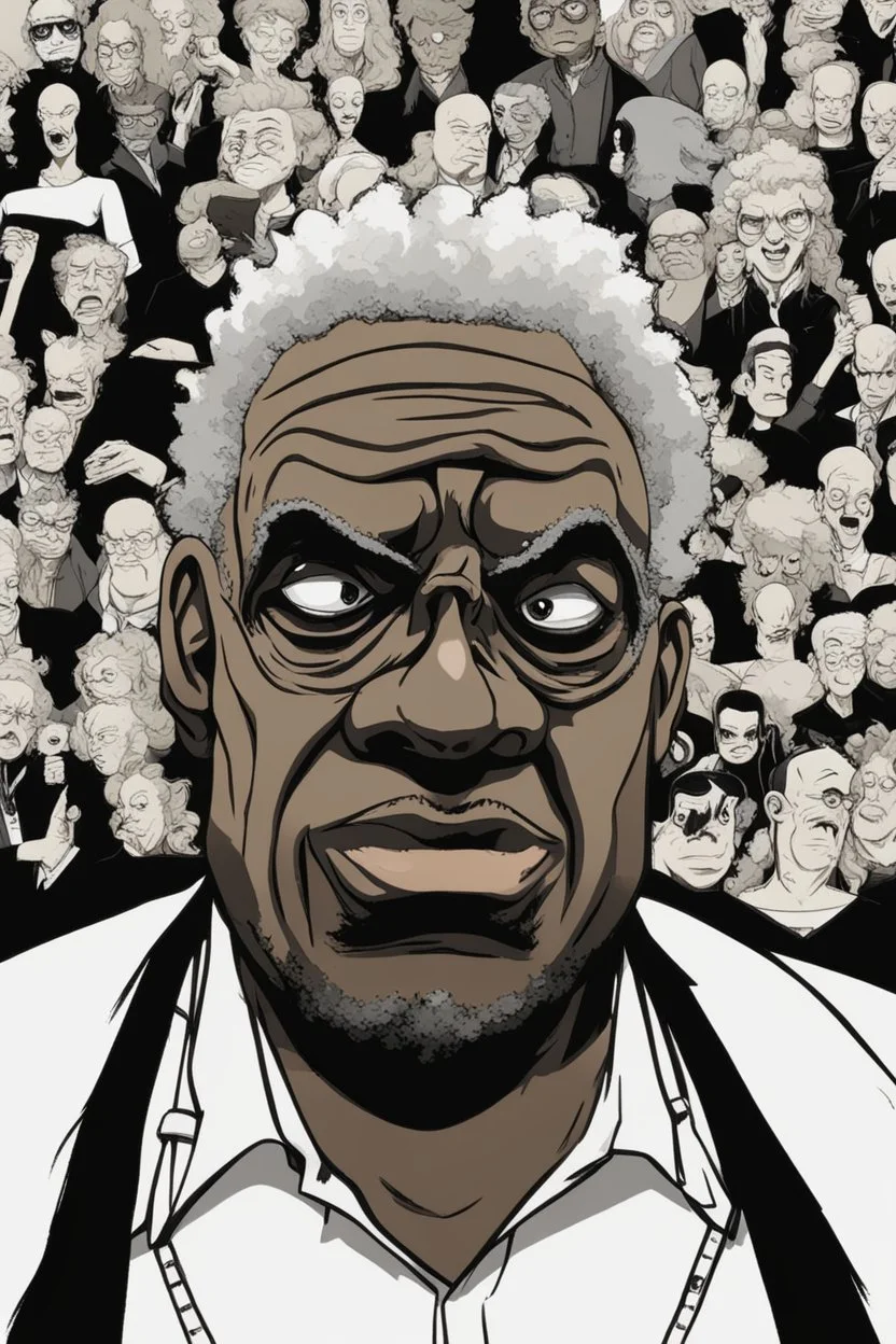 The Boondocks in the style of Coraline, Uncle Ruckus being the antagonist.