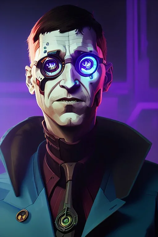 portrait post-apocalypse cyborg BILL GATES in a cyberpunk city, sci-fi fantasy style, volumetric lighting, particales,highly detailed,cinamatic, deep colours,